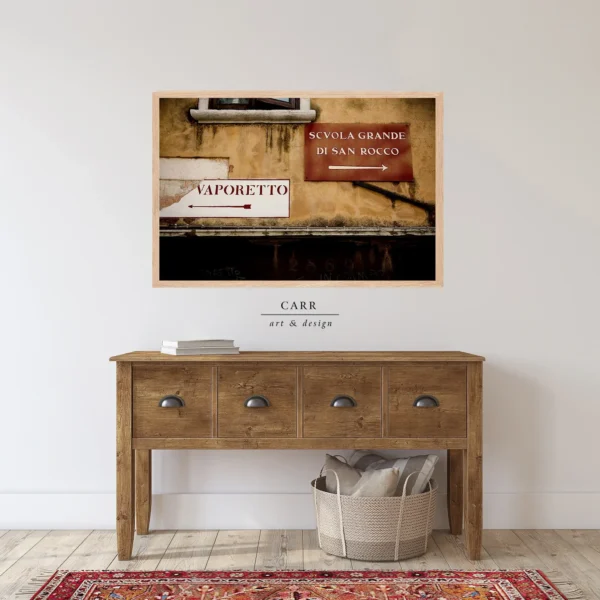 Venetian Charm: Vintage Wall Decor with signs of Venice Vaporetto Stops